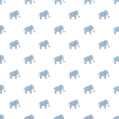 Elephant cartoon characters repeating on a white background, creating a cute seamless pattern © nsit0108