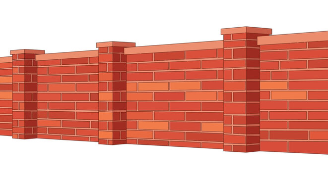 Red Brick Wall Fence.