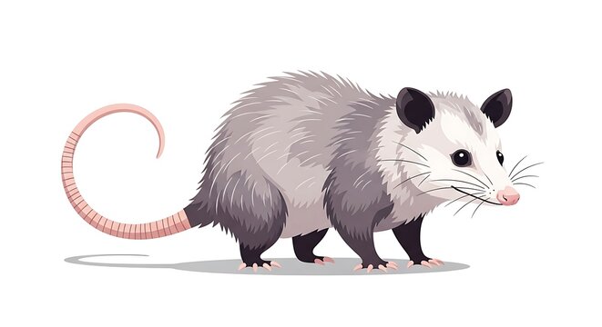Cartoon opossum illustration