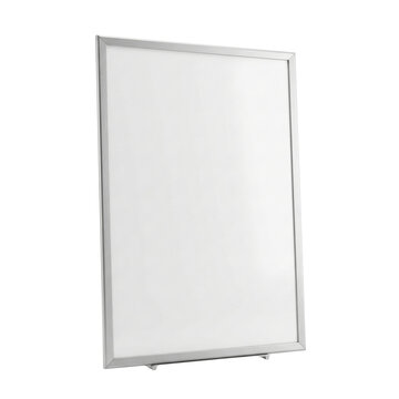 Modern silver aluminum poster frame with blank white insert