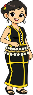 Sabah Lady wearing Kadazan costume during Kaamatan.