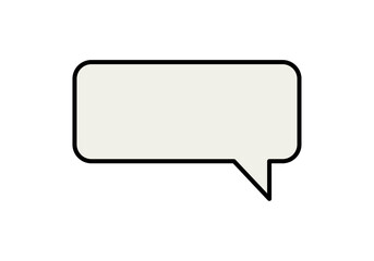 Burbuja de di&aacute;logo rectangular de color crema con borde negro 