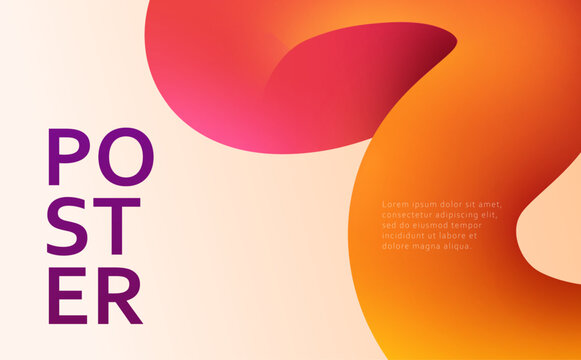 Abstract background with 3d fluid dynamic shapes and vibrant gradients. Modern banner design with wavy liquid tubes. Creative vector illustration for banner, cover or social media