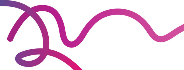 Obraz premium Vibrant purple and pink gradient squiggly line art on white background