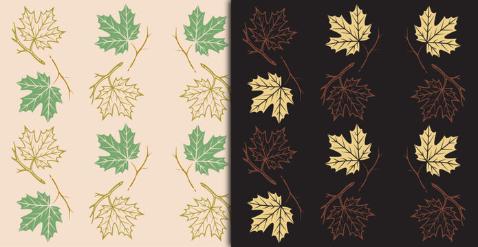 Maple Leaf seamless Pattern Illustration Vector Seamless Background for Autumn Decor, Canadian Symbol Art, and Textile Design