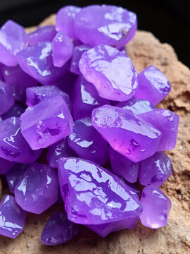 natural texture of raw amethyst gemstones