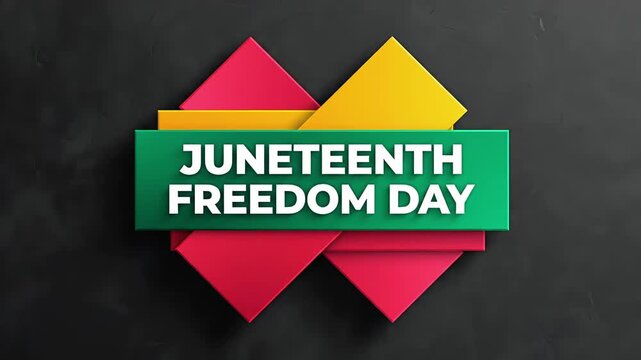 Juneteenth Freedom Day Bold Typography Reveal With Pan African Color Blocks Animation