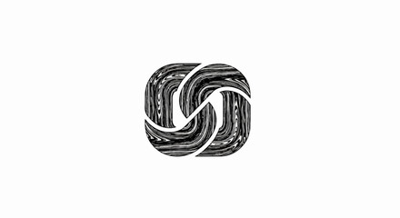 Fototapeta premium Abstract black and white swirling knot design