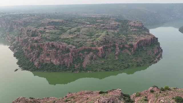 Aerial View of Gandikota Canyon and Pennar River in Andhra Pradesh India