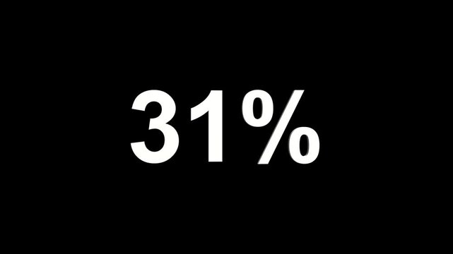 White thirty one percent symbol displayed prominently against a stark black background creating a bold statement for financial or statistical representation