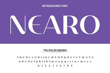 Fototapeta premium Luxury lowercase display font typeface to make your brand looks premium. Vector Fonts. Alphabet of sans serif font with modern typography. bold and tall vector font.