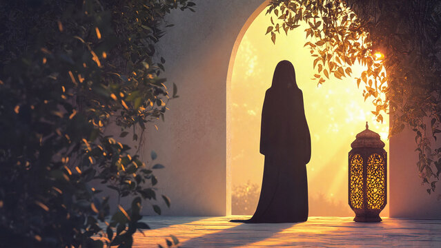 Woman in a hijab, abaya on a model, modest fashion campaigns, luxury clothing brand websites, editorial fashion banners, modest wear promotions, Ramadan campaign, bridal abaya, luxury fabrics