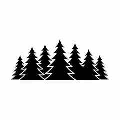 Obraz premium A group of stylized trees with zigzag patterns on their trunks in a black and white illustration Vector