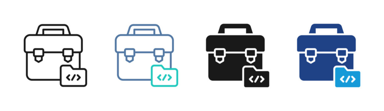 Developer Toolkit icon set multiple style collection