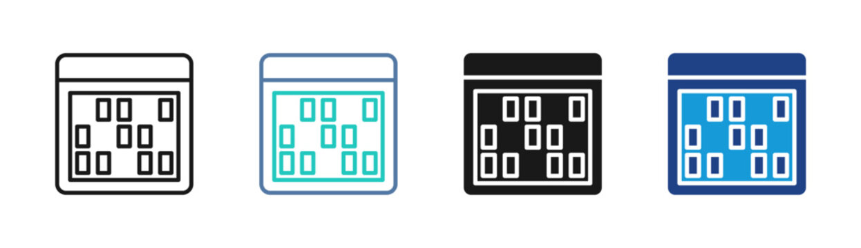 Data Structure icon set multiple style collection