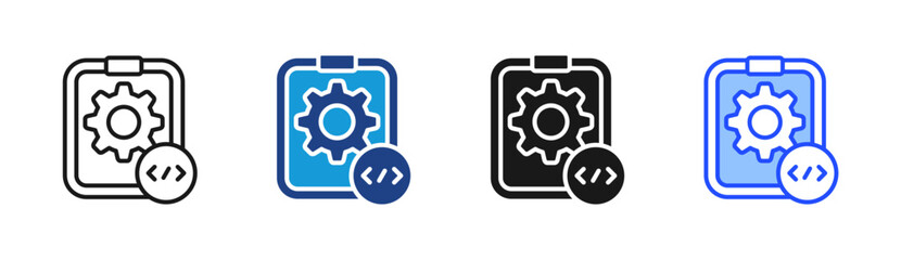 Obraz premium Mobile Development icon set multiple style collection