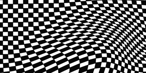 Naklejka premium Modern Surreal Monochromatic Checkered Backdrop