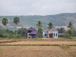 Laos colorful houses