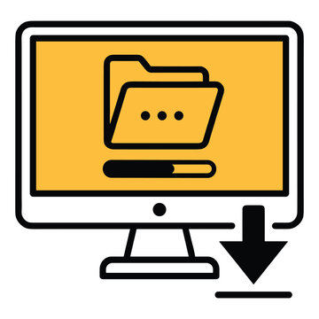 Desktop download icon vector