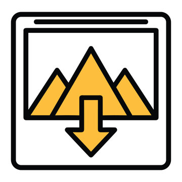 Photo download icon vector