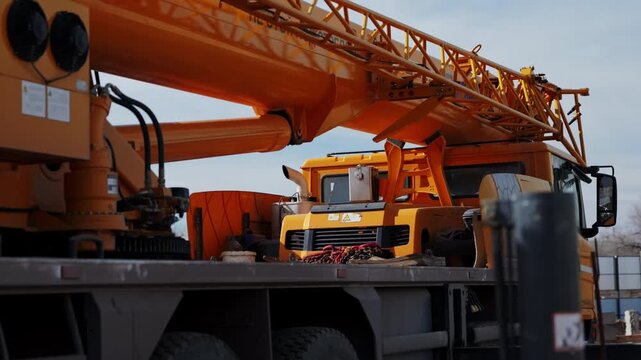 Mobile construction crane truck with telescopic boom