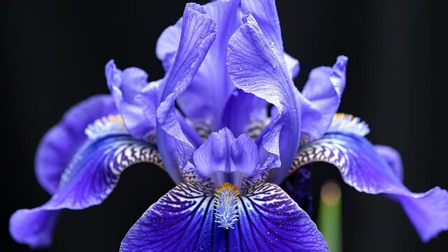 Purple Iris Flower Closeup View.