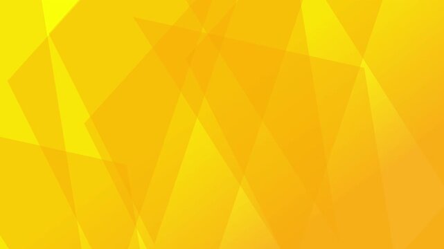 Abstract Yellow Orange Low Poly Animation with Geometric Triangles. Modern Creative Design and Digital Business Concept.