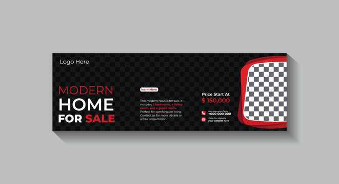 Real Estate Modern Home Twitter header Template