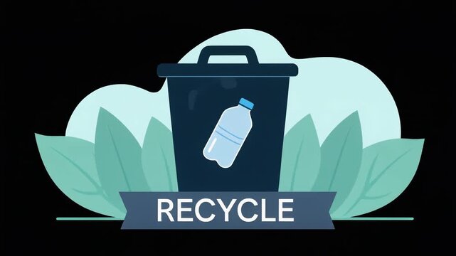 Recycling bin with plastic bottle eco.