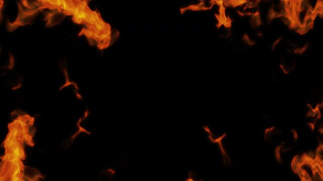 Fire Flame Frames And Element overlay motion graphics video transparent background with alpha channel