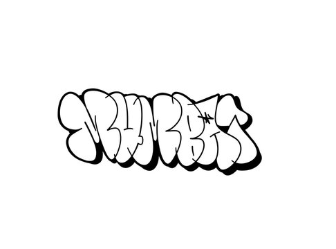 textured graffiti throw up bubble style letter MUMBAI city name isolated design in black and white
