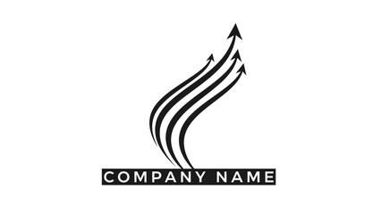 Obraz premium Abstract Upward Arrows Logo Symbolizing Growth and Success.