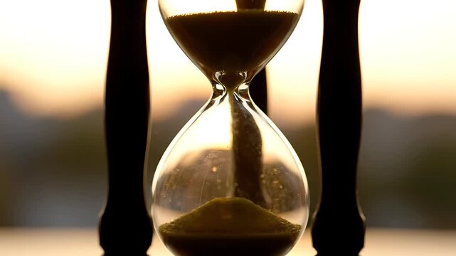 Warm Sunset Backlit Vintage Hourglass Closeup