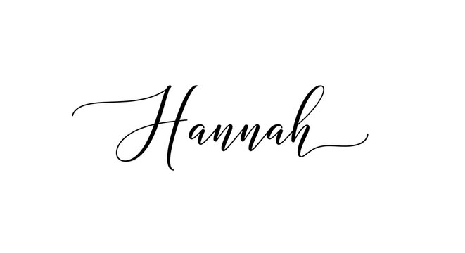 Elegant black cursive calligraphy of the female name Hannah on a plain white background