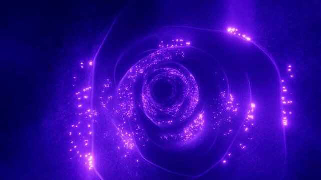 Abstract swirling purple rose with glowing particles. Represents beauty, mystery, and the allure of the unknown in a digital landscape