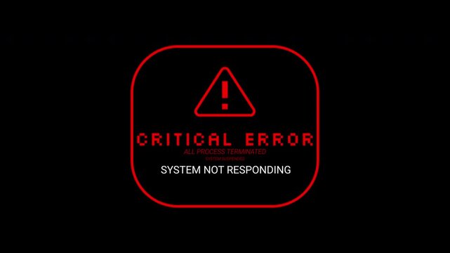 Red critical error message showing system not responding issue. Suitable for technology blogs, it support articles, software development presentations.