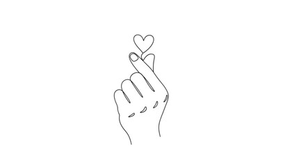 Obraz premium A minimalist line art illustration of a hand holding a heart