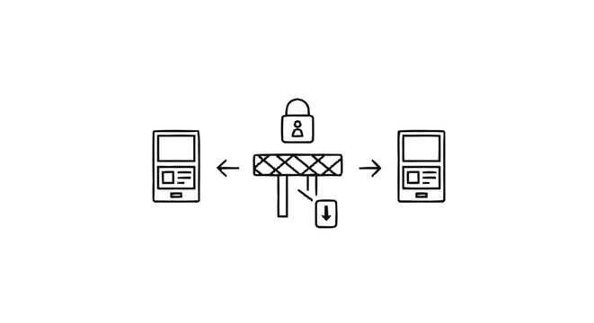 Secure data transfer between two devices protected by a firewall.