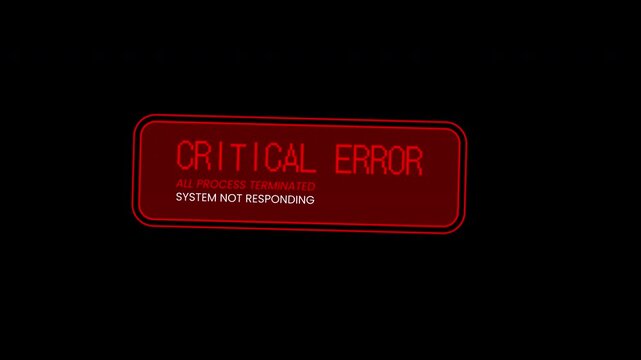 Red critical error message system message for technology websites, cybersecurity blogs, it service promotions, software troubleshooting articles, and system error illustrations.