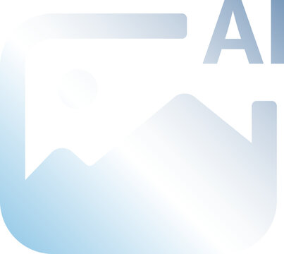 AI Image Recognition Technology Cloud Sky Blue Gradient Icon