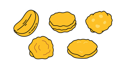 Thai Banana Fritter Line art clean modern artistic abstract illustration