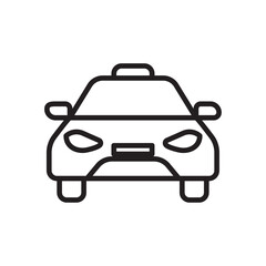 Obraz premium Minimal taxi car line icon representing taxi services, urban transportation and ride-hailing mobility.