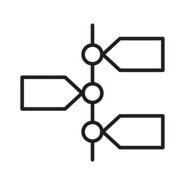 Branching Direction Line Icon &ndash; Multi Path Sign Editable Vector
