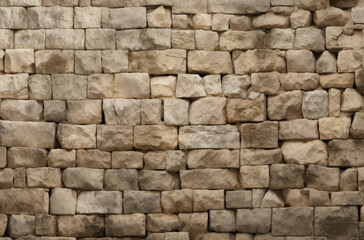 Fototapeta premium Processed collage of old ancient sand block wall texture in daylight. Background for banner.