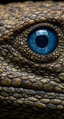 Naklejka premium Sapphire Gaze: Reptile Eye Macro