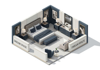 Elegant Bedroom Interior Design with Luxurious Furnishings and Decor