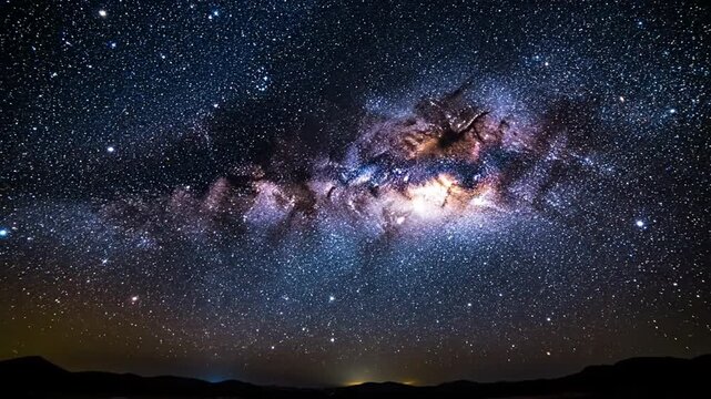 Stunning Milky Way Galaxy Arching Across a Starry Night Sky.