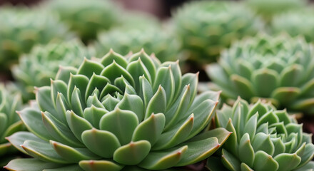 Obraz premium succulent plants, green echeveria flowers
