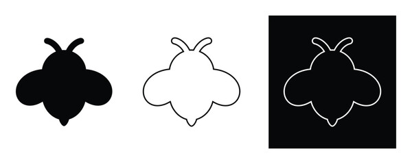 Three ladybug icons in different styles on white background for design projects © sahera