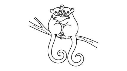 Lemur Love: Two adorable lemurs embrace on a branch, their tails intertwined in a sweet display of affection and companionship. © AJM